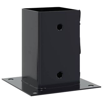 Berkfield Home Post Bases Square 12 pcs Anthracite 91x91 mm Powder-coated Steel in Black