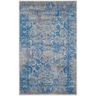 Safavieh Alfombra vintage de polipropileno gris/azul, 122 x 183 cm