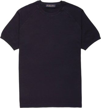 Brooks Brothers T-shirt lavorata a maglia - Blu