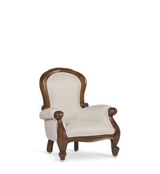 Moycor Sill&oacute;n baby de madera de caoba marr&oacute;n y poli&eacute;ster blanco