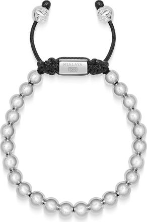 Nialaya Sterling Silver Beaded Bracelet at Nordstrom, Size X-Large