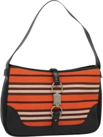 Burberry Pre-owned Shoulder Bags, female, Multicolor, Size: ONE SIZE Pre-owned Canvas Shoulder Bag