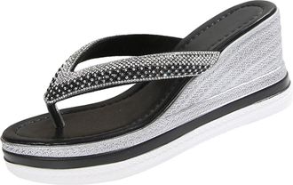 Generic Wedge Flip Flops for Women Casual Slip On Slippers Open Toe Breathable Classic Stylish Versatile Comfortable Wedge Sandals Summer Beach