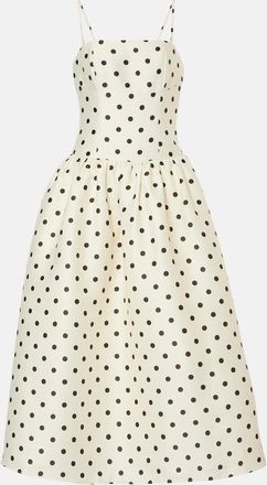 Self Portrait Polka-dot taffetta corset dress