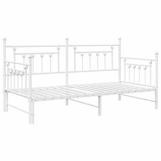 Berkfield Home Daybed Frame with Trundle White 107x203 cm Steel