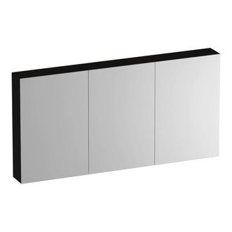 Marcel Breuer Impress Deluxe spiegelkast - 140x70x15cm - interne en externe verlichting - 3 dubbelzijdige spiegeldeuren - Timber Black