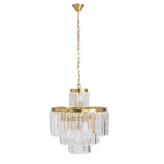 Signature Lámpara de araña de metal dorado