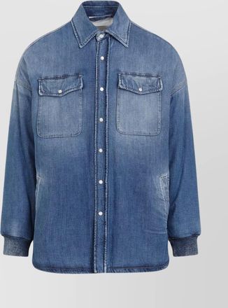 Alexander McQueen quilted denim shirt chest pockets