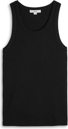 Vince Ribbed Cotton-blend Tank - Black - XL (UK16 / XL)