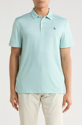 Original Penguin Micro Floral Geo Print Polo in Lichen at Nordstrom Rack, Size Xx-Large