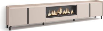 Skraut Home Skraut Home - Mueble Tv, Televisi&oacute;n, Muebles De Sal&oacute;n, Almacenaje, 315x35x61cm, Para Tv Hasta 80, Chimenea El&eacute;ctrica Xxl, Dise&ntilde;o Industrial, Estilo Mo