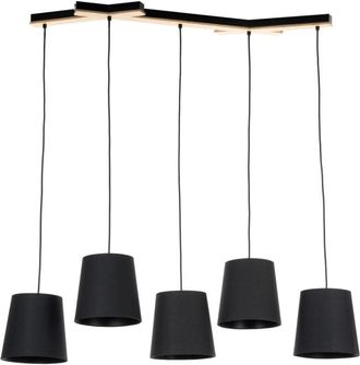 Lucande L&aacute;mpara de techo de madera negro