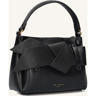Ted Baker Tassen, Dames, Zwart, ONE Size, Katoen, Ssansa Knot Bow Mini Tas met Handvat