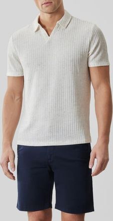 Robert Barakett Isadore Rib Johnny Collar Polo in Swan at Nordstrom, Size X-Large