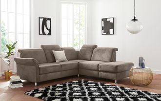 Sit&more Ecksofa &raquo;Darwin L-Form&laquo; inklusive Federkern, wahlweise mit Kopfteilverstellung, Bettfunktion