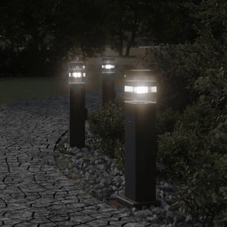 Berkfield Home Outdoor Floor Lamps with Outlet 3pcs Black 50 cm Aluminium