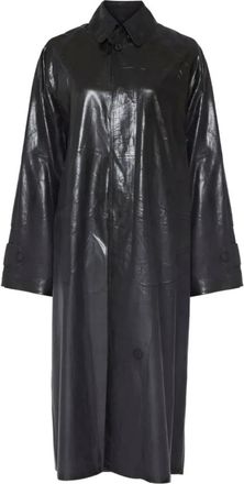 Maison Margiela Zwarte Coated Trench Coat - Dames - Mantel - Zwart - XS - Jassen