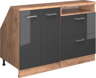 Vicco Conjunto De Armarios Para Techo Inclinado Rion, Antracita Alto Brillo, 120 Cm Lote De 2 Carcasas De Armario 60 Cm De Profundidad, Vicco