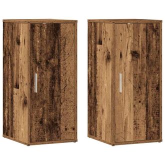 Berkfield Home Shoe Cabinets 2 pcs Old Wood 32x35x70 cm Engineered Wood in Brown | Size: 32 x 35 x 70 cm