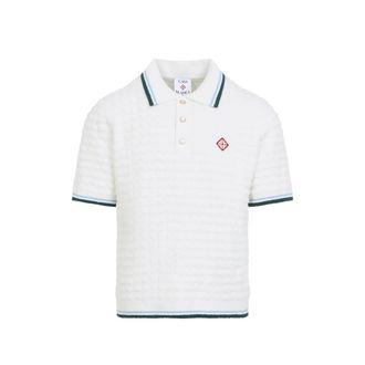 Casablanca Textured-knit Polo Shirt