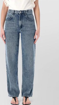 Isabel Marant denim mid-rise relaxed-fit straight trousers