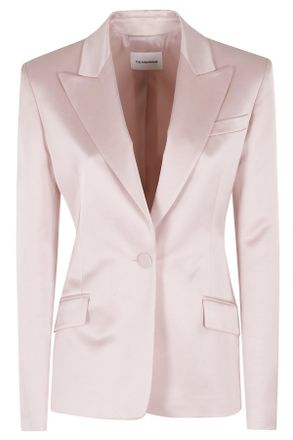 Andamane Pink Bianca Shiny Single-Breasted Viscose-Blend Blazer
