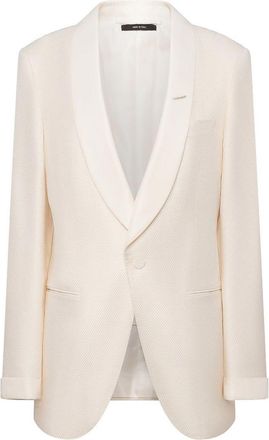 Tom Ford Single-Breasted Cream Viscose Blend Blazer