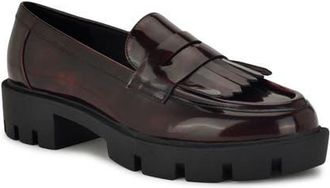 Nine West Missa Platform Lug Loafer in Dark Red 600 at Nordstrom, Size 6.5
