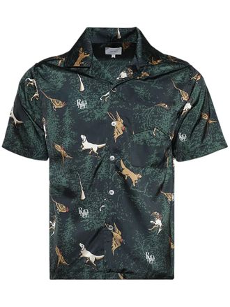 Rhude scramble dog print shirt - men - Polyester - M - Green
