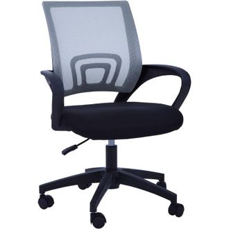 Premier Housewares Grey Home Office Chair with Black Arms