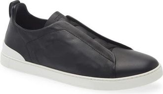 Ermenegildo Zegna Triple Stitch Secondskin Sneaker in Black at Nordstrom, Size 12.5Us