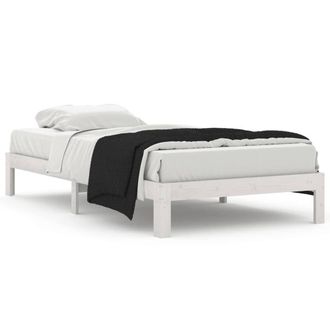 Berkfield Home Bed Frame White Solid Wood Pine 100x200 cm