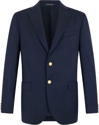 Brooks Brothers Maatpak van scheerwol met gouden knopen - Heren - Blazers - Blauw - 4XL - Wol - Jassen