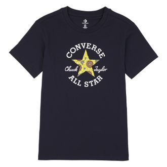Converse T-Shirt CONVERSE, Damen, Gr. XS (34), schwarz, Single Jersey, Obermaterial: 100% Baumwolle, unifarben, Rundhals, eingesetzt eingefasste Kante, Shirts 