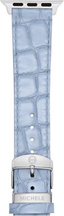 Michele Blue 20mm Croc Embossed Leather Apple Watch & Samsung Galaxy Watch Watchband at Nordstrom