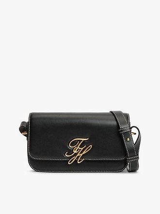 Tommy Hilfiger Leather Flap Logo Plaque Crossbody Bag