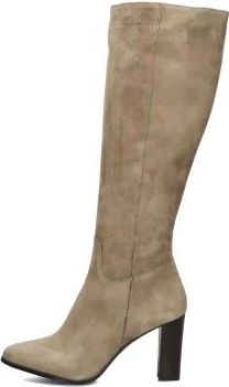 Notre-V Schoenen, Dames, Beige, 37 EU, Wol, Beige Leren Laarzen voor Herfst/Winter