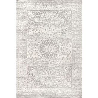 Jonathan Y Designs Scala Ornate Bohemian Medallion Area Rug in Gray/cream at Nordstrom, Size 2Ft 0In X 8Ft 0In