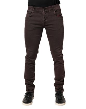 Daniele Alessandrini Bruine Katoenen Mid Waist Skinny Mannen Denim Jeans