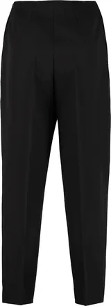 Bottega Veneta Womens Cropped Wool Trousers Black