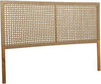 Wanderlust Deco Cabezal de la cama de madera y cuerda trenzada marr&oacute;n 160x3x110