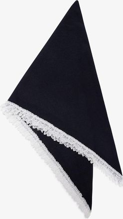 Ganni Navy Scarf in Lace Wool