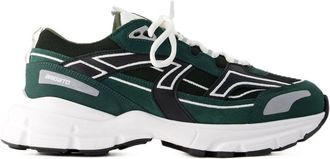 Axel Arigato Mens Marathon R Trail Sneakers Leather Green-Black Calfskin Shoes