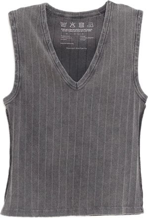 Mfpen V-neck tank top - women - Organic Cotton - M - Grey