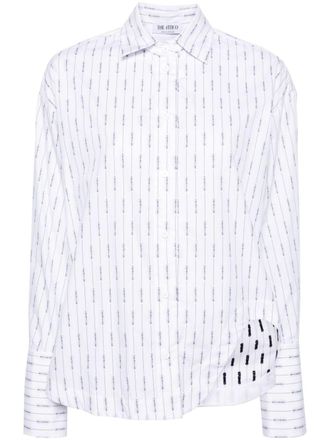 The Attico Eliza blouse met logoprint - Wit