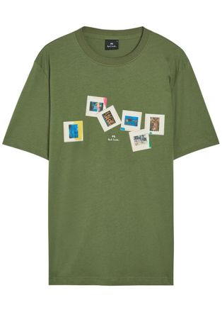 Paul Smith Slides Printed Cotton T-shirt - Green - XL
