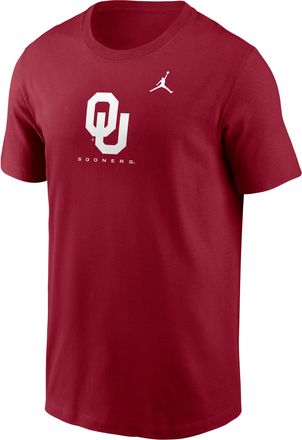 Nike Jordan Mens Oklahoma Courtside Jordan Brand Dri-FIT College T-Shirt in Red | 0JET69WOKN-L7G
