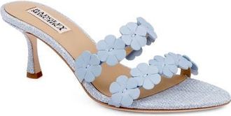 Badgley Mischka Watertown Pointed Toe Slide Sandal in Aqua Leather at Nordstrom, Size 7.5