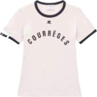 Courr&egrave;ges Beige Fashion Top Strap - Dames - T-shirts - Wit - L - Katoen - Tops