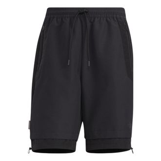 adidas Mens adidas Solid Color Pocket Lacing Sports Shorts Black HE6604